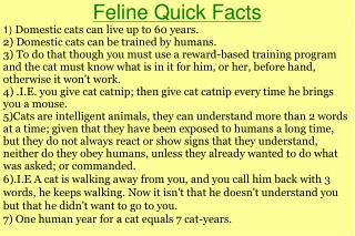 Feline Quick Facts