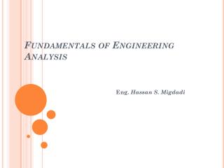 Fundamentals of Engineering Analysis
