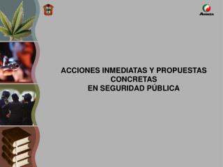 ACCIONES INMEDIATAS Y PROPUESTAS CONCRETAS EN SEGURIDAD PÚBLICA