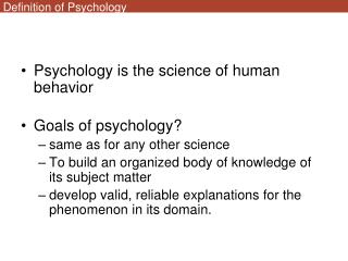 Definition of Psychology