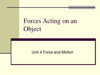 Forces Acting on an Object