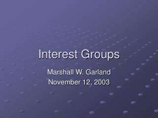 Interest Groups