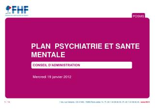 PLAN PSYCHIATRIE ET SANTE MENTALE