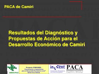 Resultados del Diagnóstico y Propuestas de Acción para el Desarrollo Económico de Camiri