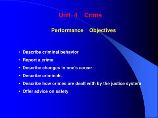 Unit 4 Crime