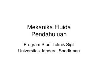 Mekanika Fluida Pendahuluan