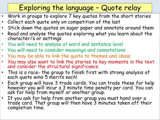 Exploring the language – Quote relay