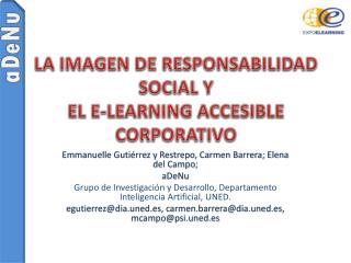 LA IMAGEN DE RESPONSABILIDAD SOCIAL Y EL E-LEARNING ACCESIBLE CORPORATIVO