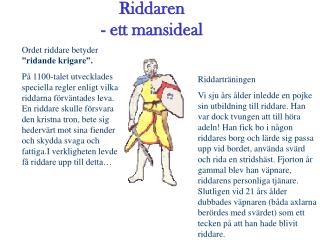 Riddaren - ett mansideal