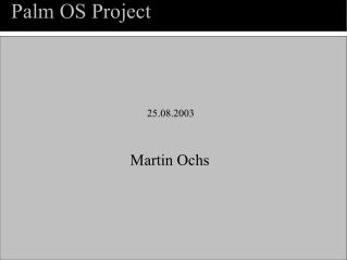 Palm OS Project