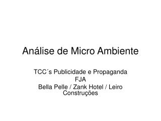 Análise de Micro Ambiente