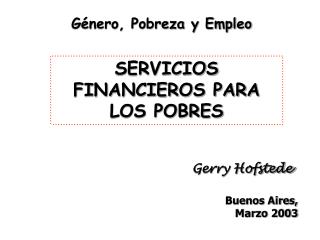 Género, Pobreza y Empleo