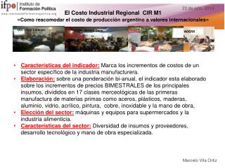 El Costo Industrial Regional CIR M1