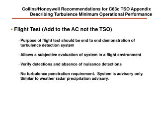 Collins/Honeywell Recommendations for C63c TSO Appendix