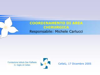 COORDINAMENTO DI AREA CHIRURGICA Responsabile: Michele Carlucci