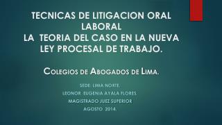 Sede: Lima Norte. Leonor Eugenia Ayala Flores . Magistrado juez superior Agosto 2014.
