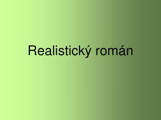 Realistický román