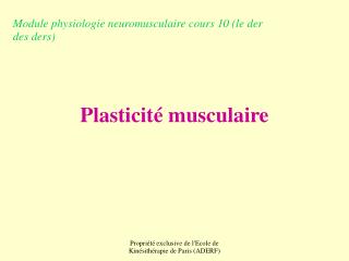 Plasticité musculaire