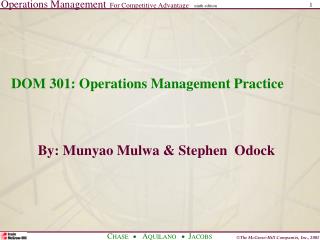 By: Munyao Mulwa &amp; Stephen Odock