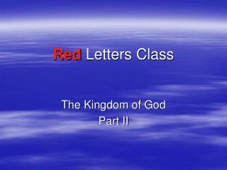 Red Letters Class