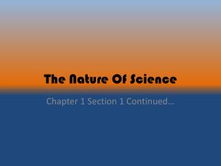 The Nature Of Science