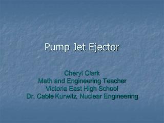 Pump Jet Ejector