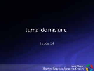 Jurnal de misiune