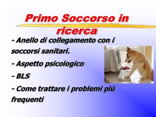 - Anello di collegamento con i soccorsi sanitari. - Aspetto psicologico - BLS