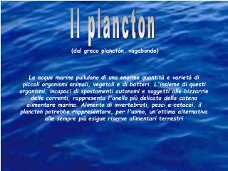 Il plancton