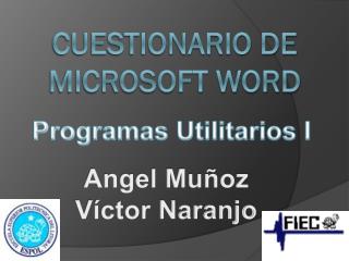 Cuestionario De Microsoft Word