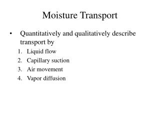 Moisture Transport