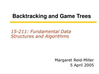 Backtracking and Game Trees