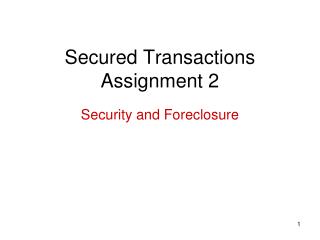 Secured Transactions Assignment 2