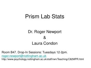 Prism Lab Stats