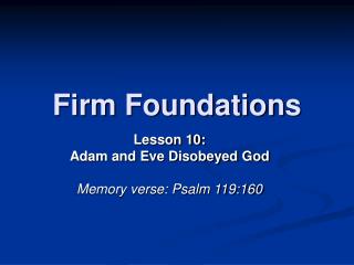 Firm Foundations