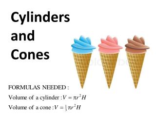Cylinders a nd Cones