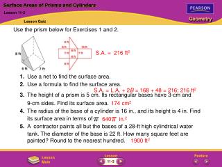 Surface Areas of Prisms and Cylinders