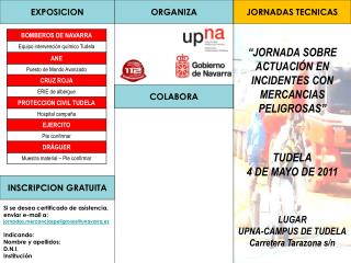 “JORNADA SOBRE ACTUACIÓN EN INCIDENTES CON MERCANCIAS PELIGROSAS” TUDELA 4 DE MAYO DE 2011 LUGAR