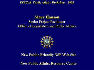 EPSCoR Public Affairs Workshop – 2006