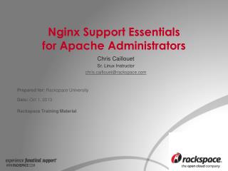 Nginx Support Essentials for Apache Administrators