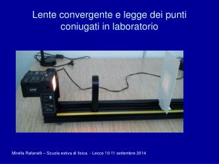 Lente convergente e legge dei punti coniugati in laboratorio