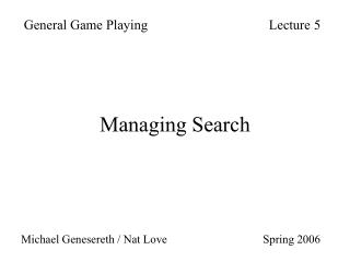 Managing Search