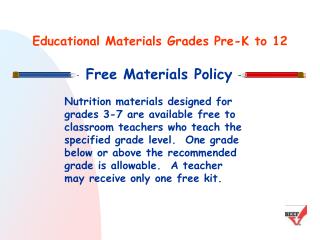 Educational Materials Grades Pre-K to 12