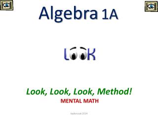 Algebra 1A