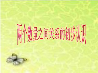 两个数量之间关系的初步认识