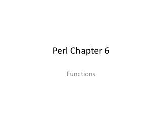 Perl Chapter 6