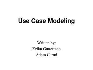 Use Case Modeling