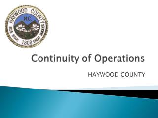 Continuity of Operations