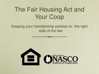 The Fair Housing Act and Your Coop