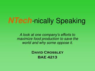 NTech - nically Speaking